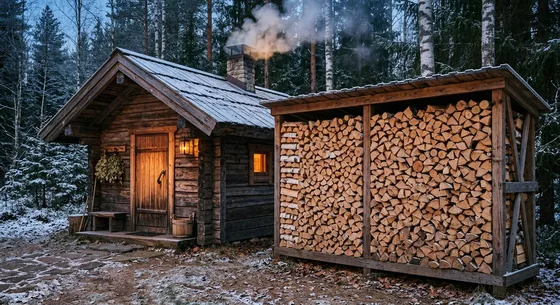 Укладка дров в Киевском, улица Северная, 42
